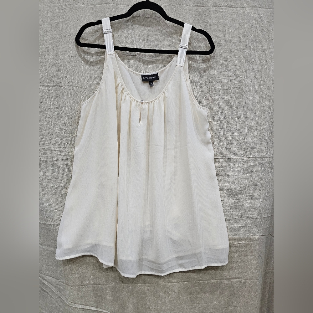 Lane Bryant Women's Ivory Cream ChiffonStrappy Camisole Tank Top Size 26